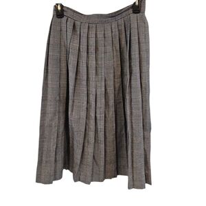 Vintage Left Bank Size 6 Pleated Wool Skirt Plaid